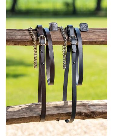 LeMieux Leather Trot Up Chain for Horses in Brown - Detachable - Easy to Use Trigger Clip - One Size - Buy Online on SooperMarket.com