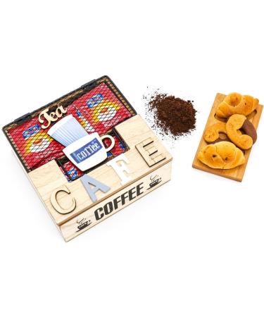 Gruppo Maruccia - Wooden Tea and Herbal Tea Box - Kitchen Container for Sugar and Tea Bags - Buy Online on SooperMarket.com