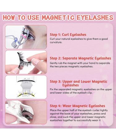 Magnetic Eyelashes Kaluofan False Eyelashes Magnetic Eyelashes with Applicator Magnetic Lashes No Glue Firmly Adheres Magnetic Eyelashes Natural Look Easy to Wear and Remove Look Attractive - Buy Online on SooperMarket.com