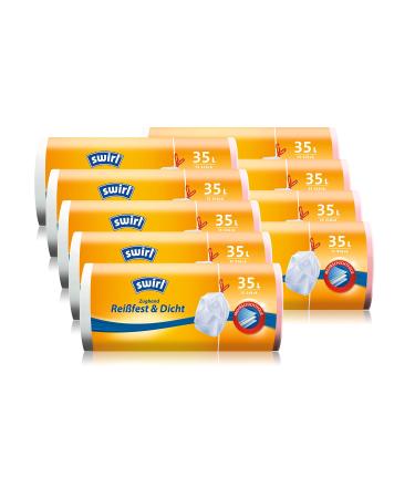 Swirl drawstring garbage bags 35 liters 9 rolls with 15 bags each white 1 piece (pack of 9)