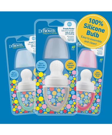 Dr. Brown's Fresh First Silicone Feeding Station - Mint Green & Grey 2 Pack | Best for Baby Feeding - International Shipping Available - Buy Online on SooperMarket.com