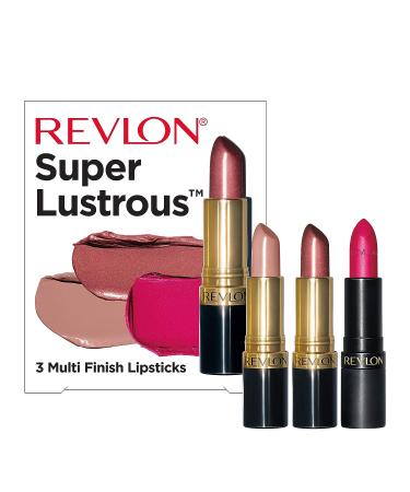 Revlon Super Lustrous Lipstick Set - 3 Piece High Impact Multi-Finish Gift Set - Buy Online on SooperMarket.com