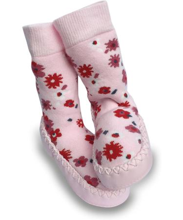 Mocc Ons Floral Ditsy Slipper Socks | Washable Leather Sole | 2-3 Years - Buy Online on SooperMarket.com