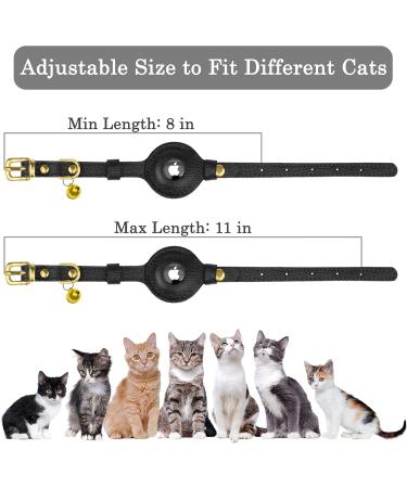 Oopsdoggy Leather Airtag Cat Collar with Bells - Durable GPS Pet Collar for Cats & Small Dogs (Black) - Buy Online on SooperMarket.com