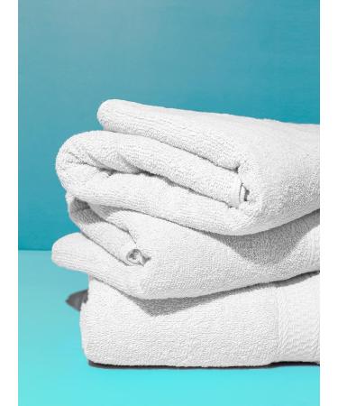 100% Cotton White Bath Towels 22x44 Pack of 6 - Quick Drying & Soft | Ideal for Bathroom, Pool, Gym, Spa - Everyday Use - Buy Online on SooperMarket.com