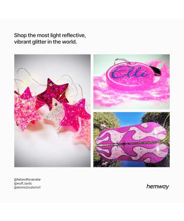 Hemway Extra-Chunky Glitter 100g - Cosmetic Safe Dark Rose Pink 1mm | Buy Internationally - Buy Online on SooperMarket.com
