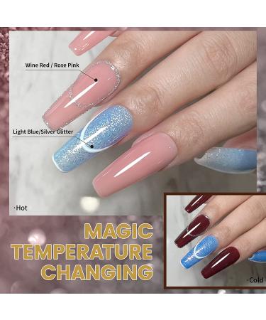 YTD Likomey Color Changing Gel Nail Polish 15ml - Burgundy Red to Nude Pink - Thermal Mood Temperature Change - UV Salon Quality for Autumn/Winter Manicure - Buy Online on SooperMarket.com