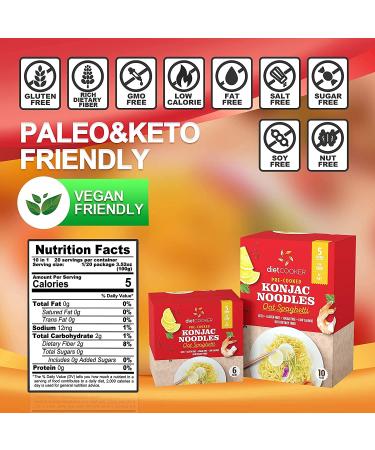 (Pack of 10) DIET COOKER Premium Konjac Noodles - 9.52 oz | Shirataki Noodle Keto & Vegan Friendly, Odor Free, Low Calorie Pasta with Zero Net Carbs - Healthy Diet Food - Buy Online on SooperMarket.com