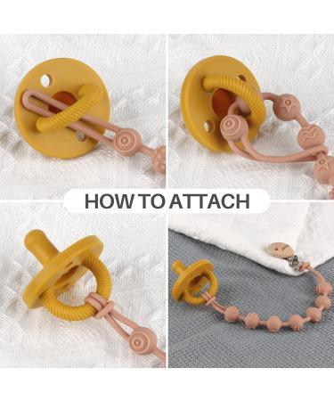 Silicone Pacifier Clip Holder 2-Pack for Baby Boys and Girls - Sage/Ether - Buy Online on SooperMarket.com
