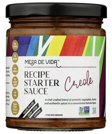 Creole Cooking Sauce & Seasoning Sauce | Whole30 Approved Gourmet Recipe Starter Blend - Vegan, Vegetarian, Plant-Based, & Paleo – 9 oz Jar