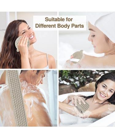 Suntee 2 Pack Exfoliating Back Scrubber Set for Shower - Loofah Back Washer for Men and Women (32.5*3.5 inch) - Buy Online on SooperMarket.com