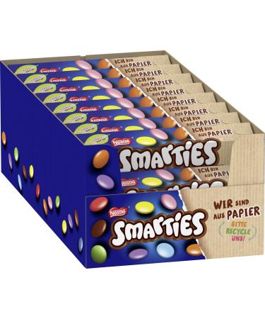 Smarties Nestl Smarties Hexagon roll colorful chocolate lenses made of milk chocolate with natural colors and aromas 24x38g) Kocao 38 g (24 Pack)