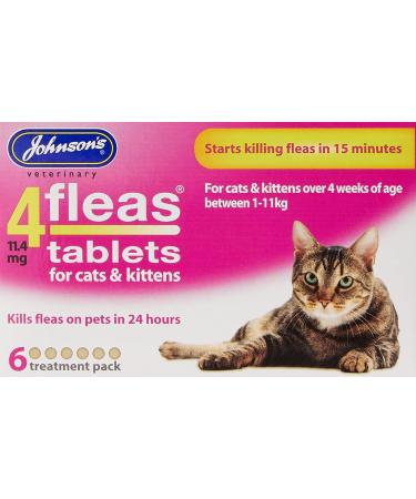 Johnsons 4Fleas Tablets for Cats and Kittens 6 Treatment Pack 14D083 Single