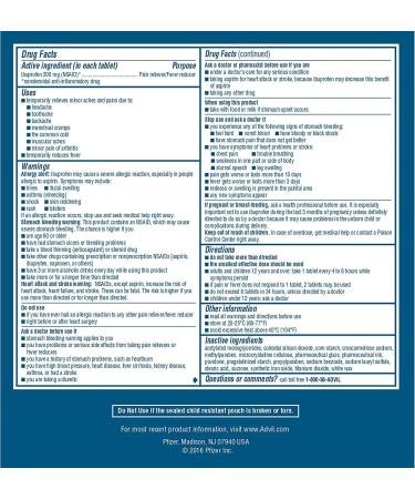 Advil Pain Reliever Tablets 200mg - Individually Sealed Packets (150 Packets Total) - Buy Online on SooperMarket.com