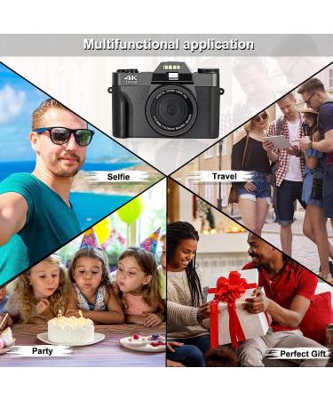 iSHARE 4K Digital Camera for Photography | 48MP FHD Video Camera with WiFi | 3 Flip Screen | 16X Digital Zoom | Vlogging Camera for YouTube | (32G Micro Card) Black - Buy Online on SooperMarket.com