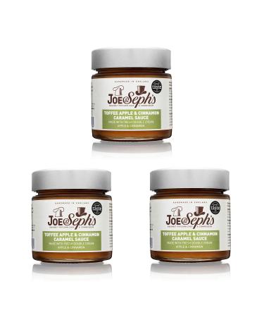 Joe & Sephs Toffee Apple and Cinnamon Caramel Sauce (3x230g) 2 Star Great Taste Award Caramel Drizzle ice Cream Sauce Caramel Sauce for Coffee Vegetarian Home Baking Cakes Toffee Apple Cinnamon Caramel 3x230g