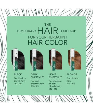 Herbatint Temporary Hair Touch-Up for Dark Chestnut - Conceal Grey Roots with Precision Brush - Vegan & Natural-Looking - .33 oz - Buy Online on SooperMarket.com