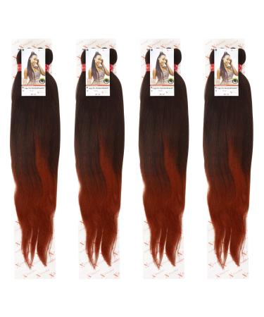 X-Pression 60 INCH XPRESSION LAGOS BRAID PRE-PULLED/PRE-STRETCHED Hair Extension 60'' 2 In A Pack (Colour T1/350 Black/Copper Red Mix) Heat Resistant Tangle Free 1 count Black Copper red 1