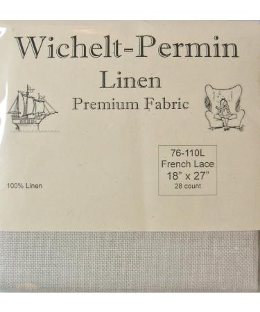 100% Linen French Lace 28 Ct 18" x 27" Wichelt Permin Cross Stitch Fabric