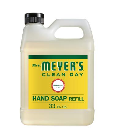 Mrs. Meyer's Hand Soap Refill, Made with Essential Oils, Biodegradable Formula, Honeysuckle, 33 oz 33 Fl Oz (Pack of 1)