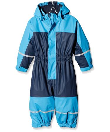 Playshoes Unisex Kid's Regen-Anzug Mit Fleece-futter Warm Waterproof Mud Suit Rainwear 116 navy jumpsuit