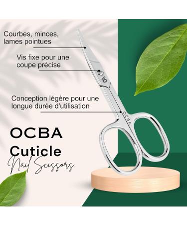 OCBA Professional Stainless Steel Curved Blade Cuticle Nail Scissor for Thick Toenails - Men and Women - Ideal for Manicure, Pedicure, Eyebrows, Nose Hair, and Beard - Buy Online on SooperMarket.com