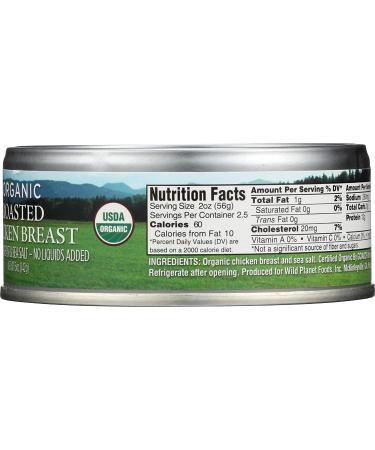 Wild Planet Organic Roasted Chicken Breast - Skinless, Boneless, 5oz with Sea Salt | Pack of 1 - Buy Online on SooperMarket.com