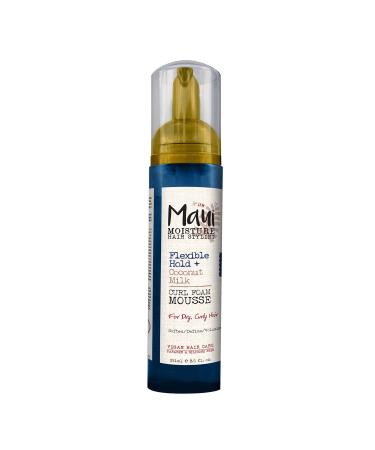 Maui Moisture Flexible Hold + Coconut Milk Curl Foam Mousse, for Curly Hair Styling, No Drying Alcohols, Parabens or Silicone, 8.5oz