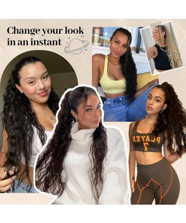 KooKaStyle 30 Inch Dark Brown Wavy Ponytail Extension - Clip-On Synthetic Curly Hairpiece for Women and Girls - Buy Online on SooperMarket.com