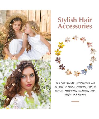21-Piece Simple Colors Flower Crystal Hair Clips Set for Women and Girls - Mini Crystal Barrettes and Hairpins - Hair Accessories - Buy Online on SooperMarket.com