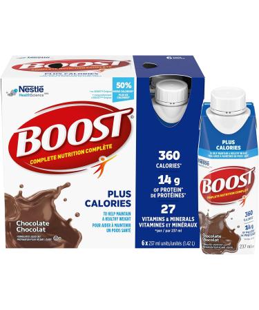 BOOST 2.24 Cal/mL Complete Nutrition Drink For Adults & PLUS Complete Nutrition Drink Chocolate 6x237ml Bottles Case Pack of 4 Packaging May Vary Drink + Drink 6x237ml Bottles - Buy Online on SooperMarket.com