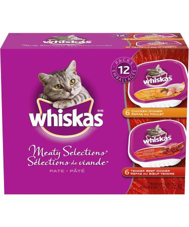 WHISKAS Salmon and Poultry Selections + WHISKAS Meaty Selections Adult Wet Cat Food Pat (36 Pack) Wet Cat Food + Wet Cat Food 12x100g Salmon & Poultry Selections 100 g (Pack of 24) - Buy Online on SooperMarket.com