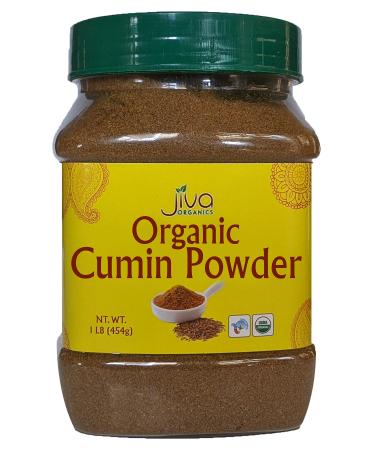 Jiva Organics Organic Ground Cumin Powder 1 Pound Jar - 100% Pure & Non-GMO, Cumin Seed Powder 1 Pound (Pack of 1)