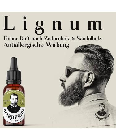 Beardpride Bio Bart l f r M nner - 100% Nat rliches Bart l f r Weichen Bart | Original Barbershop-Qualit t | Beard Care l Lignum 30 ml - Buy Online on SooperMarket.com