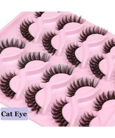 Geeneiya 8D Cat Eye 17mm Mink False Eyelashes - Fluffy Long Lashes for All Eye Shapes - Buy Online on SooperMarket.com
