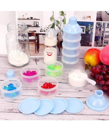 WOWOSS Portable Formula Dispenser - 2 Pcs Non-Spill Milk Powder Storage Container for Travel - 4 Layer Pot for Kids - Outdoor Friendly - Buy Online on SooperMarket.com