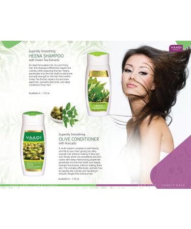 Vaadi Herbals Heena Shampoo & Olive Conditioner Set - Superbly Smoothing 110ml | Buy Internationally - Buy Online on SooperMarket.com