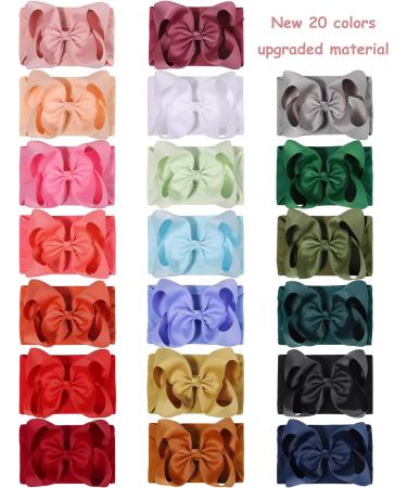 20pcs Baby Headbands Grosgrain Ribbon Bows Girls Headbands Elastic Nylon Hairbands - Hair Accessories for Newborns, Infants, Toddlers, Kids - 6 Inches - Buy Online on SooperMarket.com