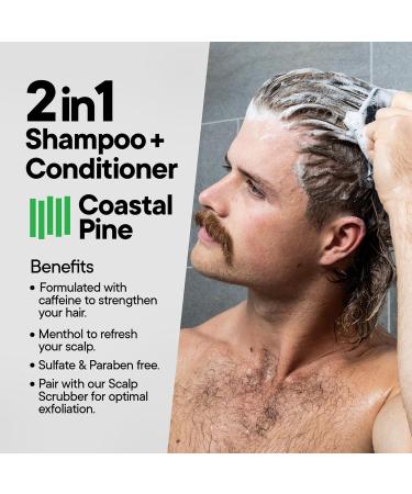 Tooletries 2-in-1 Coastal Pine Shampoo & Conditioner - Pine Scented Menthol & Caffeine Hair Wash Sulfate & Paraben Free - 10.1 oz - Buy Online on SooperMarket.com