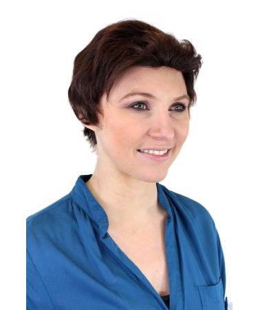 100% Human Hair Short Wave Wig - Dark Brown-Red Mix | DB205HH-2T33 - Shop Internationally - Buy Online on SooperMarket.com