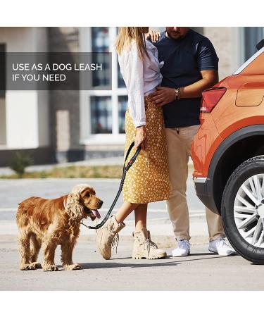 Comfortable Dog Seat Belt Harness for Car - 2-in-1 Leash & Restraint | Strong, Durable, & Reflective | Adjustable Bungee & 360 Swivel Attachment | Easy-to-Use Black Design - Buy Online on SooperMarket.com