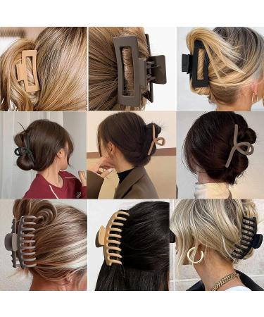 9-Count Neutral Big Hair Claw Clips for Thick Hair - Strong Hold Hair Styling Accessories for Women & Girls - Buy Online on SooperMarket.com