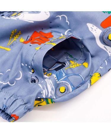 JinBei Toddler Kids Hooded Jacket - Waterproof Windbreaker for Boys 1-7 Years - Sunscreen Outwear Raincoat - Excavatrice Design - Lightweight & Soft - Buy Online on SooperMarket.com