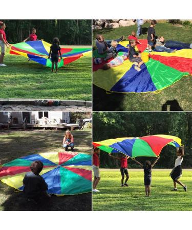 Sonyabecca Parachute for Kids - 12FT, 12 Handles, Multicolored | Tent Cooperative Games and Birthday Gift - Buy Online on SooperMarket.com