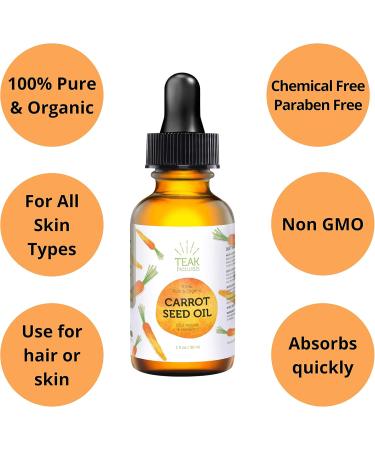 100% Organic Carrot Seed Oil | Cold Pressed & Unrefined - Skin Hair & Scalp Healing - 1 oz | International Shipping - Buy Online on SooperMarket.com