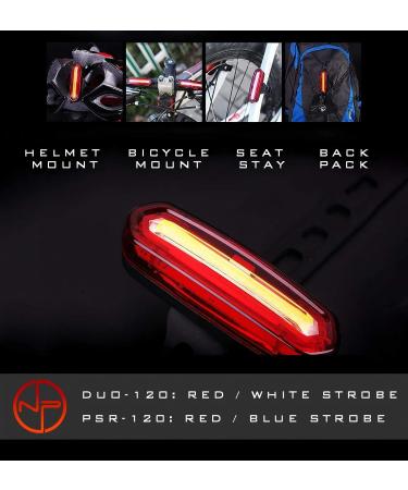 NP NIGHT PROVISION DUO-120 Red/White Strobe Bike Light USB Rechargeable - COB LED PSR-120 Police Patrol Safety Light - Buy Online on SooperMarket.com