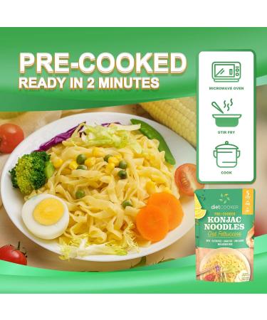 Pack of 10 DIET COOKER Premium Shirataki Oat Fettuccine Noodles - Keto & Vegan Friendly, Zero Net Carbs, Low Calorie Pasta - 9.52 oz (Pack of 10) - Buy Online on SooperMarket.com