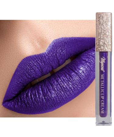 Mynena Deep Royal Purple Matte Metallic Liquid Lipstick | Long-Lasting Waterproof Full Coverage Lightweight Comfortable | Vegan & Cruelty-Free | Rebecca