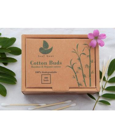 Bamboo Cotton Buds | GOTS Certified Biodegradable | Eco-Friendly & Plastic-Free | Vegan | 300 Buds | Makeup & Ear Cleaning - Buy Online on SooperMarket.com