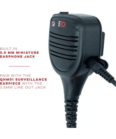 BTECH QHM22D Dual PTT Speaker Mic - Platinum Series, IP54 Rainproof Shoulder Mic for BaoFeng, Kenwood Radios - Buy Online on SooperMarket.com